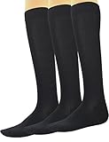 Yomandamor Men's Mild(8-15 mmHg) Compression Socks(3 Pair Packs) Size 10-13 (Assorted) (10-13, Black)