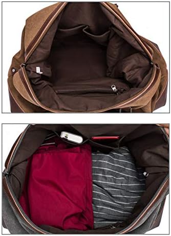 Travel Bag with Durable Canvas and Pu Leather is not Easy to Tear and Break, Suitable for Business Trip, Tourism, Camping and Outdoor Activities (Brown) 4 Travel Bag with Durable Canvas and Pu Leather is not Easy to Tear and Break, Suitable for Business Trip, Tourism, Camping and Outdoor Activities (Brown)