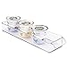 mDesign Stackable Kitchen Storage Organizer Trays with Pull Front Handle for Refrigerators, Freezers, Cabinets, Drawers - BPA Free, Pack of 2 Shallow Bins, Clear