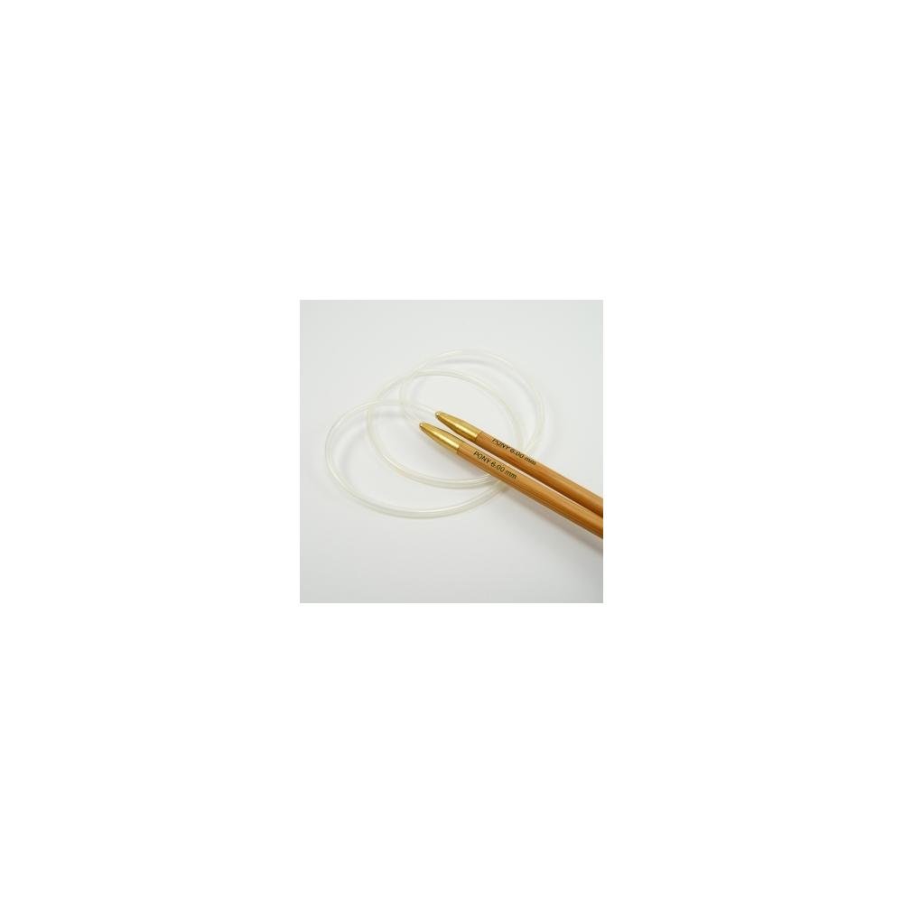 Pony Fixed Bamboo Circular Knitting Pins, Multi-Colour, 7.5 x 4 x 21 cm