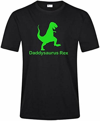 Daddysaurus Rex Funny Dinosaur Men's T-Shirt (XL, Black1)