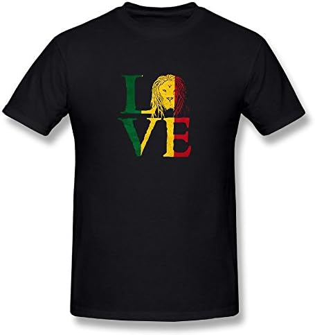 TWOOREIQ Rasta Lion Jamaican Reggae Love Men's ComfortSoft Short-Sleeve T-Shirt 4XL