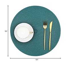 SHACOS Round Placemats Set of 6 Washable 15 inch