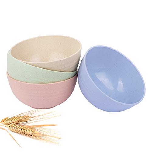 Cereal Bowls 26 OZ Unbreakable Wheat straw Bowls For KitchenEco