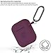 DZANHOT AirPods Gen1&2 Case 7 In 1 Accessories Kits Protective Silicone Cover Skin for Airpods1 2 Compatible Wireless Charging Function with Ear Hook/Grips/Airpods Staps/ Clips/Tips Burgundy