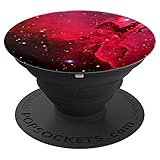 Red Black Galaxy Space Nebula PopSockets Grip and Stand for Phones and Tablets