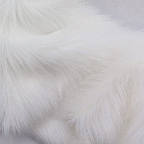 Faux Fur Luxury Shag White 60 Inch Wide Fabric By the Yard (F.E.)