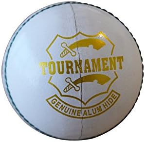 Supreme Sports Genuine Alum Hide Tournament Cricket Ball (White, Single)