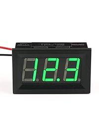 DROK® pequeño Little DC voltímetro digital 2 hilos 0.56" DC 3   30 V verde LED brillante motor de coche montaje en panel Medidor de Voltaje 5 V 12 V 24 V 27 V batería solar Volt preciso Monitor de Potencia Calibre, 1