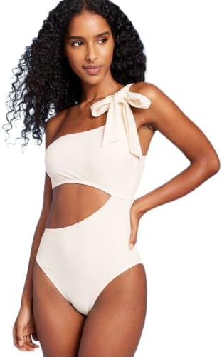 Shade & Shore Women's Crepe Belted V-Neck One Piece Swimsuit - (US