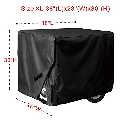 Shopline Universal Generator Cover, Outdoor Cover for Generator Protection, Waterproof and Reduce Dust (XL, Black)