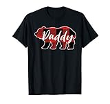 Family Valentine Matching Buffalo Plaid Daddy Bear T-shirt