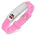 ForeverGiftsusa Free Engraving - Stainless Steel and Pink Rubber Medical Id Bracelet