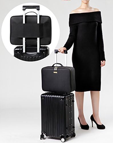 ROWNYEON Travel Makeup Bag Cosmetic Makeup Train Case Artist Makeup Organizer Professional Portable Storage Bag for Women Girl Waterproof EVA Adjustable Dividers 16.1" Large Black 8 ROWNYEON Travel Makeup Bag Cosmetic Makeup Train Case Artist Makeup Organizer Professional Portable Storage Bag for Women Girl Waterproof EVA Adjustable Dividers 16.1" Large Black