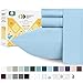 California Design Den Soft Twin Sheets Set - 400 Thread Count Sateen, Natural 100% Cotton Sheets, Deep Pockets, Cooling and Durable Bedding Set for Dorm Rooms & Adults - Sky Blue