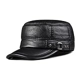 lethmik Vintage Military Hats Cadet Hat Army Hats Style Genuine Leather Camo Hats