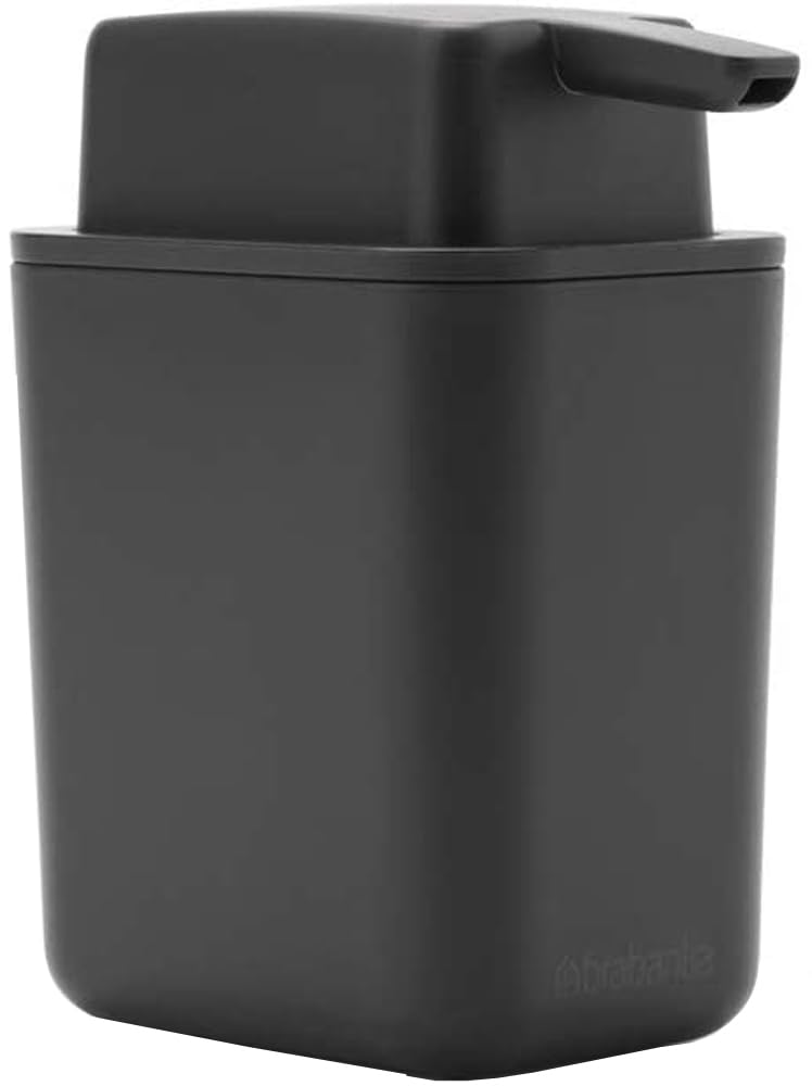 Brabantia Refillable Soap Dispenser 250 ml, Easy-Fill, Non-Drip, Handwash Pump for Bathroom or Kitchen, Dark Grey
