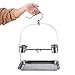 Bird Stands for Parrots, Portable Stainless Steel Parrot Training Perches Birdcage Bird Play Stand with 4 Feeder Cup for Small Birds Tiger Conure Cockatiel Parakeetthumb 3