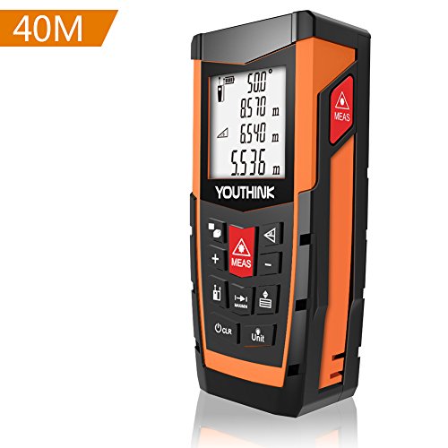 Laser Measure 131Ft Digital Laser Distance Meter with Electronic Level Dual Measuring Button Laser Measuring Device with Pythagorean Mode, Measure Distance, Area and Volume