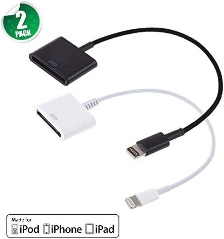 Coursin Premium Male to Female Charging Adapter Converter for Phone 7, 7 Plus, 6S, 6S Plus, 5S, 5C, Pad, Pod (White&Black)