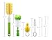 6 in 1 Bottle Brush Cleaner Kit, Cleaning Brush Set for Cups Sports Bottle Baby Bottle Nipple Straws and more (Green)