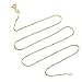 KEZEF 18k Gold over Sterling Silver 1mm Thin Box Chain Necklace Made in Italy 36 Inch