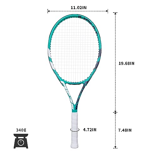 2-Player Tennis Racket Set for Adults - Professional 27-Inch Carbon Fiber Racquets, Includes 3 Tennis Balls & Premium Carry Bag - Lightweight & Shockproof Design