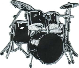 Amazon.com: Drum Set - Black And Grey - Embroidered Iron ...