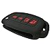 2Pcs Coolbestda Rubber 4buttons Flip Key Fob Remote Skin Cover Protector Keyless Entry Case for Hyundai Sonata Santa Fe Tucson Black