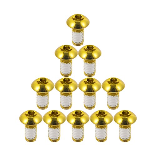 EASTERN POWER 12 Pcs Bicycle Disc Brake Bolts MTB Rotor Bolts 6-Bolt M5x10mm Brake Bolts Mountain Bike, Gold