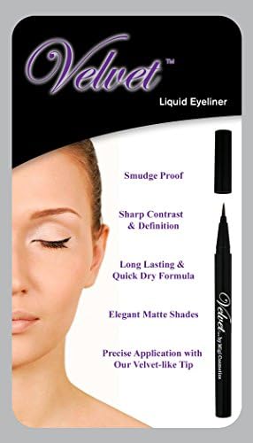 VELVET EYELINER (BLUE) & LA FRESH Makeup Remover Wipes (10). WATERPROOF PEN, dries on contact with precision tip that stays on ALL DAY with NO SMUDGING, SMEARING, FADING OR PULLING & clump-free