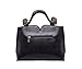 Celsino Women Handbag Clutch Purses Shoulder Bag Large Flower PU Leather with Wooden Handle Bags (Black)
