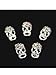 Vip Beauty Shop Sellingpillar 10pcs Silver Skull Alloy 3d Ab Rhinestone Crystal Nail Art Tips Slice Decoration