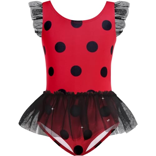 Knemmy Girls One Piece Swimsuit Cute Ladybug