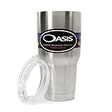 Oasis 30 oz Premium 18/8 Stainless Steel Travel Tumbler - Double Wall Vacuum Insulated - Keep Your Liquids Hot or Cold Stainless Steel Travel Tumbler