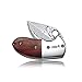 KUBEY KU66 Pocket Knife Wood Handle Drop Point Blade Ball Bearing Folding Hunting Camping Hiking Office Knife with Liner Lock, Small Size (KU66-1B)