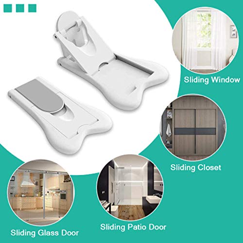Sliding Door Lock for Baby Safety Child Proof Doors & Closets ((Grey/White, 2 Pack Baby Lock