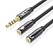 iXCC Headphone Mic and Audio 2 in 1 Adapter Cable, 1 Feet 3.5mm Male to 2 Female Premium Gold-Plated Corrosion-Resistant Y Splitter Cable for Headphone, Headset primary