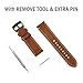 Valkit for Gear Sport/Gear S2 Classic Bands - Genuine Leather Replacement Watch Band, Bracelet Strap with Stainless Steel Clasp for Gear Sport SM-R600/Gear S2 Classic Smart Watch (SM-R732/735) - Brown