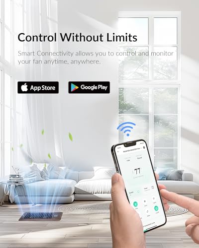 2026 Super Quiet Register Booster Fan for 4" x 10" Register Holes, Smart Register Vent with Dual Intelligent Thermostat and WiFi App Control, Heating Cooling AC Vent Fan (ORB)