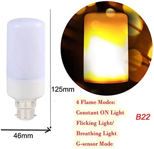 4 Modes B22 3W LED Simulated Dynamic Flame Light Bulb Fire Effect Christmas Holiday Decoration Lamp (Mini)