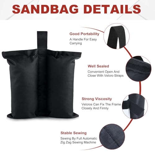 ABCCANOPY Canopy Weights 150 LBS Tent Sand Bags,4-Pack Black(No Sand) image 25