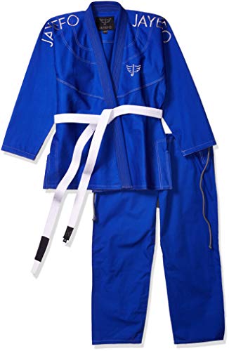 Jayefo Mens BJJ GI Brazilian JIU Jitsu Preshrunk Lightweight Pearl Weave Fabric IBJJF Legal - Free White Belt- 2 Years Warranty