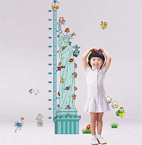 America Statue of Liberty Kids Height Sticker Cartoon Birds Kids Room Living Room Baby Growth Up Chart Vinyl Decor Wall Sticker