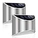 LeiDrail Solar Step Lights Outdoor Deck Fence Light Stainless Steel Waterproof LED Illuminated Lighting for Stair Post Yard - 2 Pack