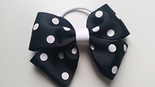 Buy1 Get 1 Free Girls Women Hair Bows Plain Polka Dot (Black White) by Juuls
