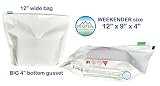 HISIERRA Child Resistant Exit Bags - Weekender Size (12" x 9" x 4") Packed 420 Bags per case