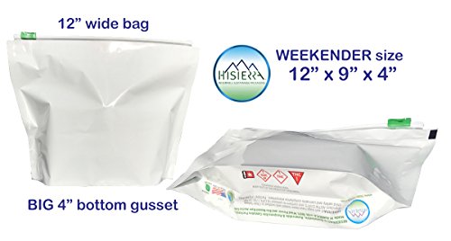 HISIERRA Child Resistant Exit Bags - Weekender Size (12" x 9" x 4") Packed 420 Bags per case