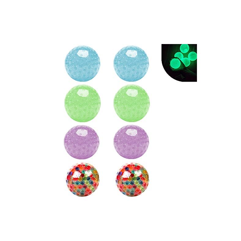 Gobbles Fidget Balls 8Pcs Sticky Balls Stress Balls Fidget Toys Glow Balls Stick to Ceiling Squishy Ball for Adults Kids…