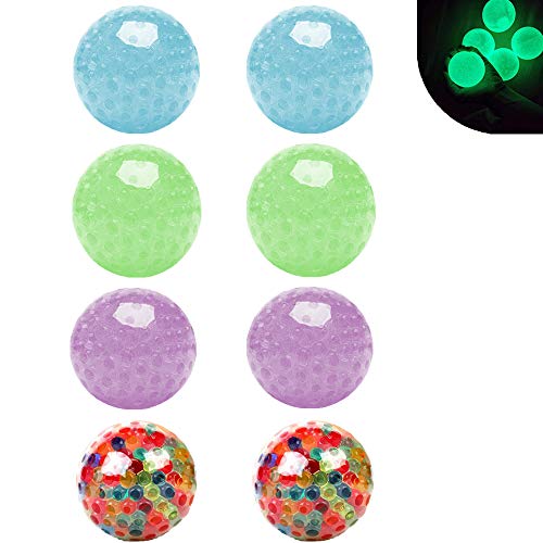 Gobbles Fidget Balls 8Pcs Sticky Balls Stress Balls Fidget Toys Glow Balls Stick to Ceiling Squishy Ball for Adults Kids…